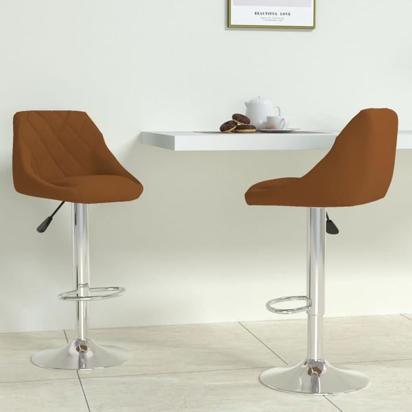 2025 Sgabello Cloris 2 Pezzi In Velluto Marrone - Sgabello Da Bar Sale3383870 1Parcel-image