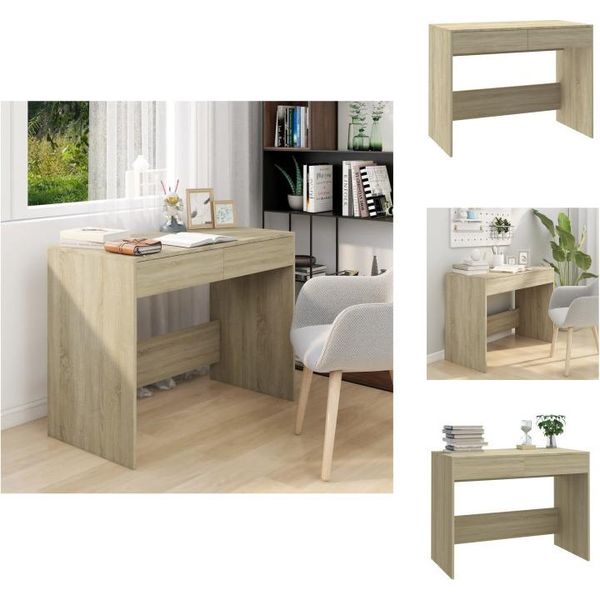 Vidaxl Scrivania Rovere Sonoma 101X50X76,5 Cm Materiale A Base Di Legno - Scrivanie-image