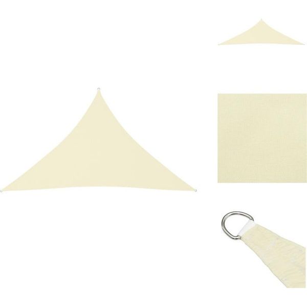 Vidaxl Tenda Da Sole In Tessuto Oxford Triangolare 2,5X2,5X3,5 M Crema - Ombrelloni E Tende Da Sole-image