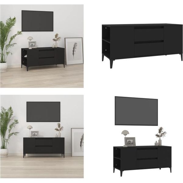 Mobile Tv Vidaxl Nero 102X44,5X50 Cm In Legno - Mobile Tv - Mobile Tv - Mobile Tv - Supporto Tv-image