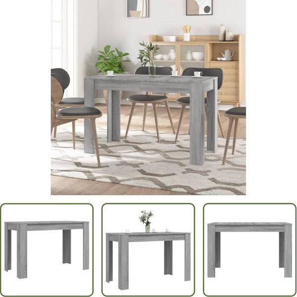 The Living Store Tavolo Da Pranzo Grigio Sonoma 120X60X76 Cm In Materiale Ligneo-image