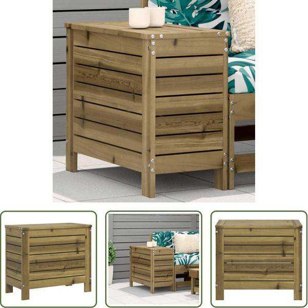 The Living Store Sgabello Da Giardino 62X31,5X52 Cm In Legno Di Pino Impregnato-image