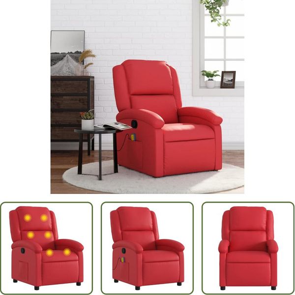 The Living Store Sedia Da Massaggio In Pelle Finta Rossa-image