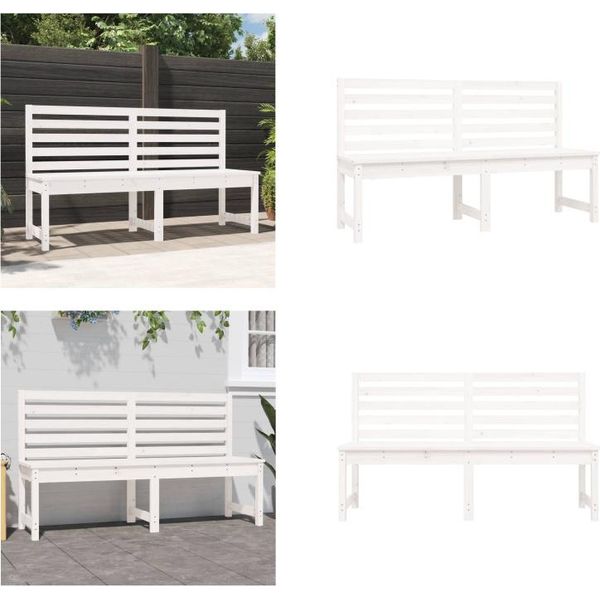 Vidaxl Panca Da Giardino Bianca 157,5 Cm In Legno Di Pino Massiccio - Panca Da Giardino - Panche Da Giardino - Panca Da Giardino - Panca Da Esterno-image