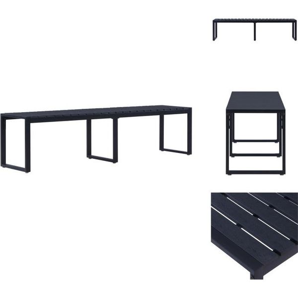 Vidaxl Panchina Da Giardino 180 Cm Ps Board Nero - Panchine Da Giardino-image