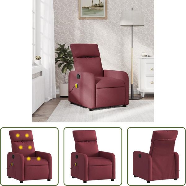 The Living Store Sedia Da Massaggio In Tessuto Rosso Vino-image