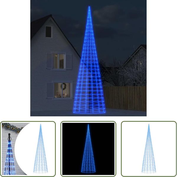 The Living Store Albero Di Natale A Led Per Pennone 3000 Led Blu 800 Cm-image