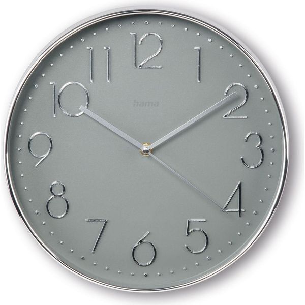 Hama Wanduhr Korsika, Ø 30 Cm, Ohne Ticken, Silber/Grau (00185874)-image