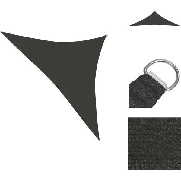 Vidaxl Tenda Da Sole 160 G/M² Antracite 3X3X4,2 M Hdpe - Ombrelloni E Tende Da Sole-image