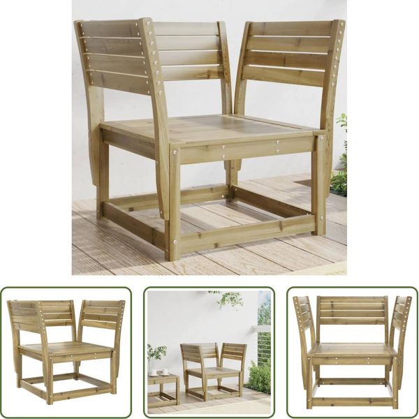 The Living Store Sedia Da Giardino In Legno Di Pino Impregnato-image