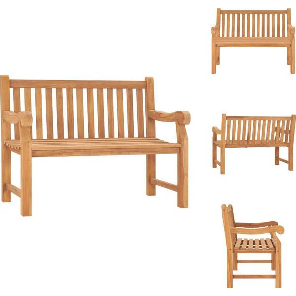 Vidaxl Panchina Da Giardino 114 Cm In Legno Massiccio Di Teak - Panchine Da Giardino-image