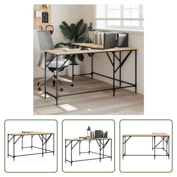 The Living Store Scrivania Rovere Sonoma 149X149X75 Cm Materiale A Base Di Legno-image