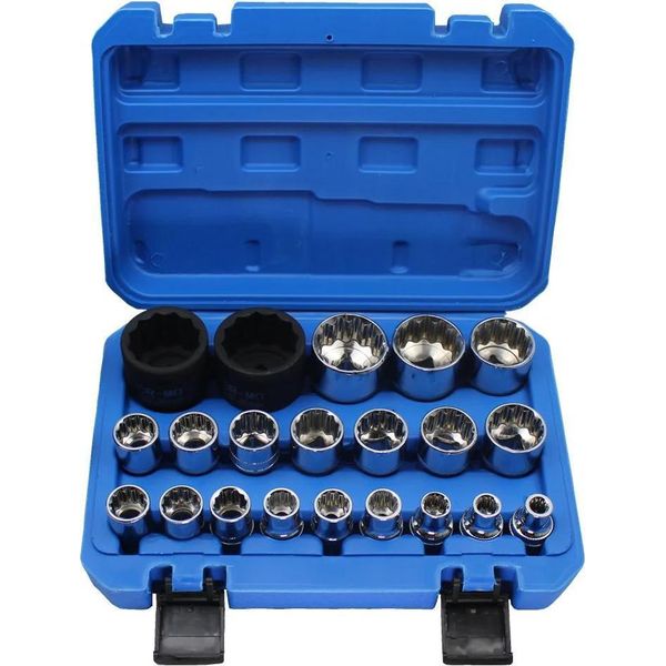 Set Di Chiavi A Bussola Torx, 21 Pezzi, Acciaio Al Cromo Vanadio Di Lunga Durata, Blu-image
