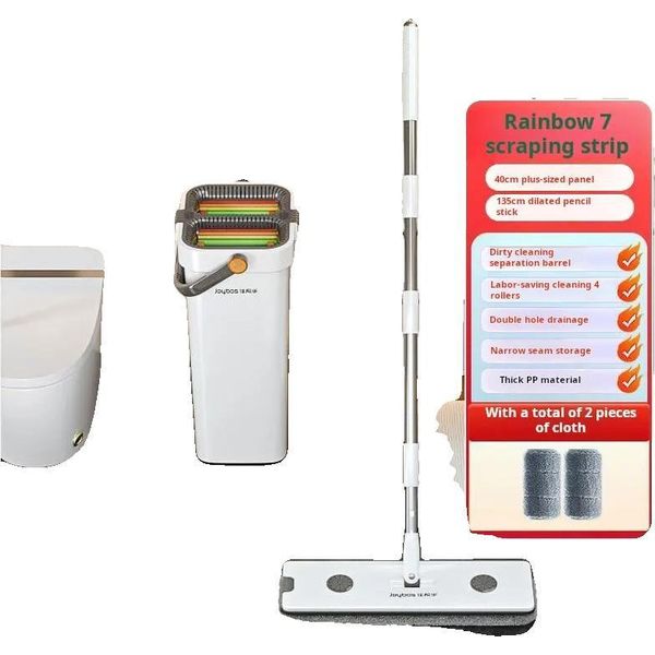 Mop Piatto, Tessuto In Microfibra, Efficiente Sistema Di Strizzatura, 40CM Mop 2 Panni-image