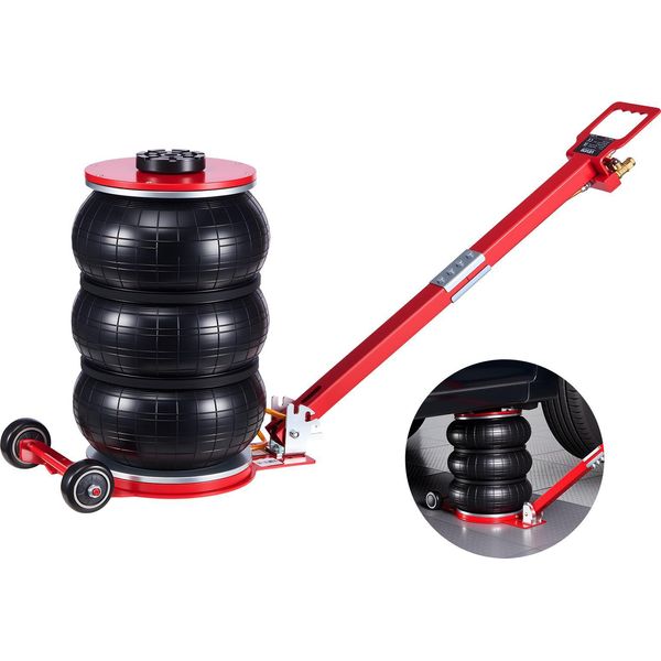 Cric Pneumatico Per Auto Vevor Cric Pneumatico Da 5 T Con 6 Tubi In Acciaio E Impugnatura Lunga Regolabile, Altezza Di Sollevamento 140-464 Mm, Sollevamento Rapido, Cric Pneumatico Per Auto Suv E Pick-Up-image