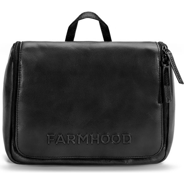 Farmhood Pelle Borsa Da Toilette Memphis Toiletry Bag Black Nero-image