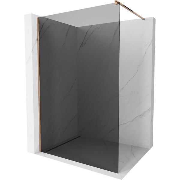 Mexen Kioto Pannello Doccia Walk-In 140 X 200 Cm, Grafite 8 Mm, Oro Rosa - 800-140-101-60-40-image