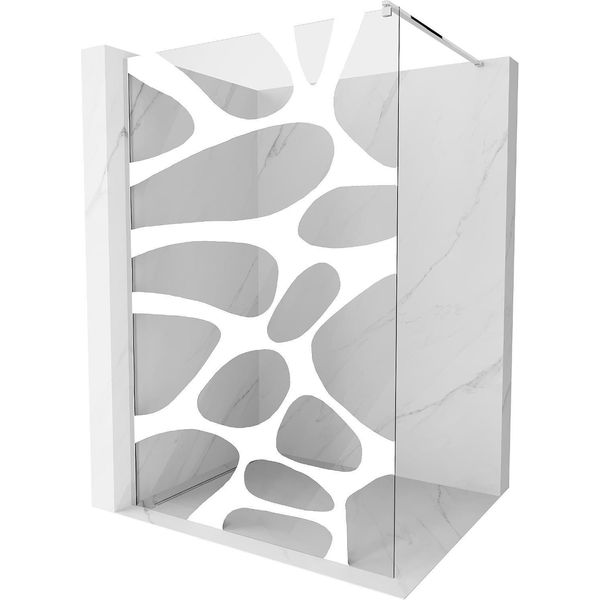 Mexen Kioto Parete Doccia Walk-In 70 X 200 Cm, Onda Bianca 8 Mm, Cromo - 800-070-101-01-97-image