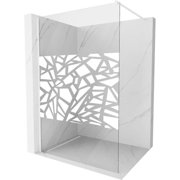 Mexen Kioto Parete Doccia Walk-In 70 X 200 Cm, Motivo Bianco 8 Mm, Bianco - 800-070-101-20-85-image