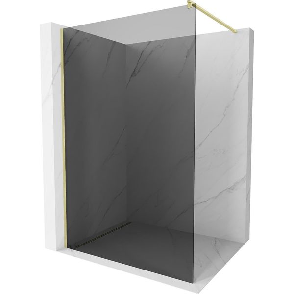 Mexen Kioto Parete Doccia Walk-In 120 X 200 Cm, Grafite 8 Mm, Oro Spazzolato - 800-120-101-55-40-image