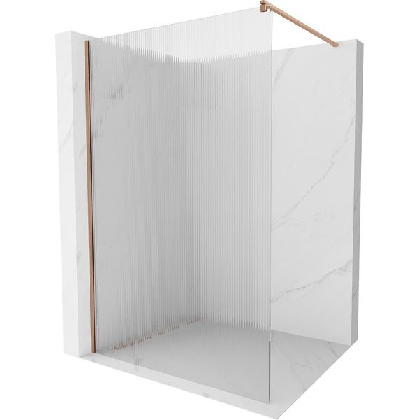 Mexen Kioto Parete Doccia Walk-In 70 X 200 Cm, Strisce 8 Mm, Rame Spazzolato - 800-070-101-65-09-image