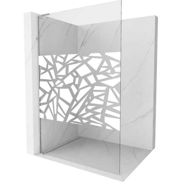 Mexen Kioto L Pannello Doccia Walk-In 90 X 200 Cm, Motivo Bianco, Cromo - 800-090-103-01-85-image