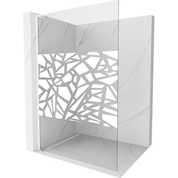Mexen Kioto L Parete Doccia Walk-In 90 X 200 Cm, Motivo Bianco, Bianco - 800-090-103-20-85-image