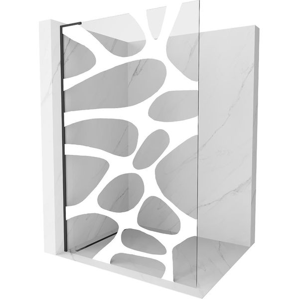 Mexen Kioto L Cabina Doccia Walk-In 100 X 200 Cm, Onda Bianca, Nero - 800-100-103-70-97-image