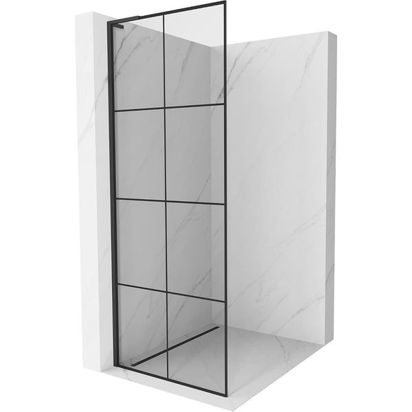 Mexen Kioto L Parete Doccia Walk-In 70 X 200 Cm, Griglia Nera, Nera - 800-070-103-70-77-image