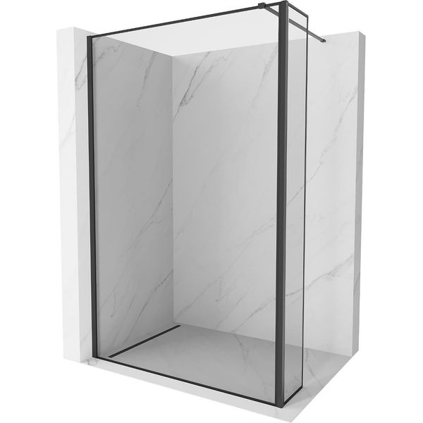 Mexen Kioto Parete Doccia Walk-In 90 X 30 Cm, Cornice Nera, Nera - 800-090-212-70-70-030-image