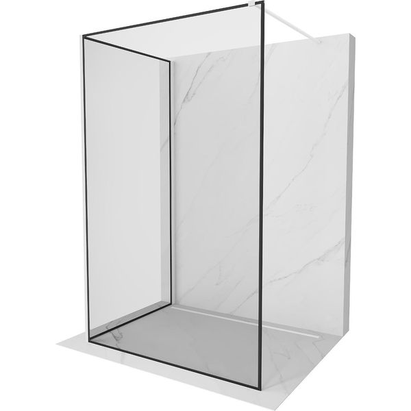 Mexen Kioto Parete Doccia Walk-In 140 X 100 Cm, Cornice Nera, Bianca - 800-140-212-20-70-100-image