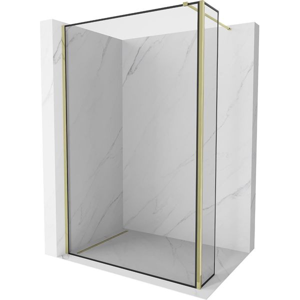 Mexen Kioto Parete Doccia Walk-In 120 X 40 Cm, Cornice Nera, Oro - 800-120-212-50-70-040-image