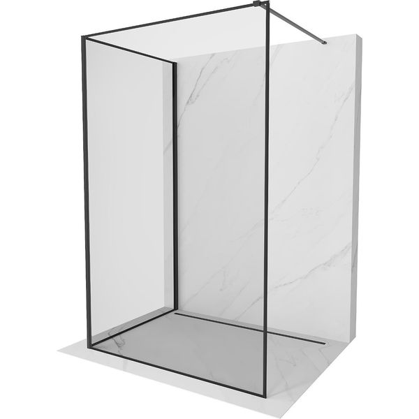 Mexen Kioto Parete Doccia Walk-In 120 X 100 Cm, Cornice Nera, Nero - 800-120-212-70-70-100-image