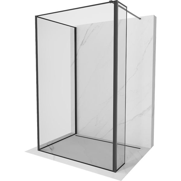 Mexen Kioto Parete Doccia Walk-In 140 X 100 X 30 Cm, Cornice Nera, Nero - 800-140-100-221-70-70-030-image