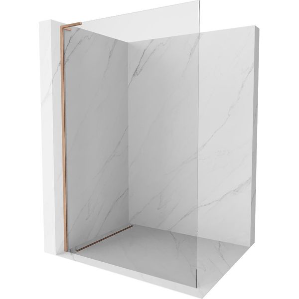 Mexen Kioto L Parete Doccia Walk-In 110 X 200 Cm, Trasparente, Rame Spazzolato - 800-110-103-65-00-image