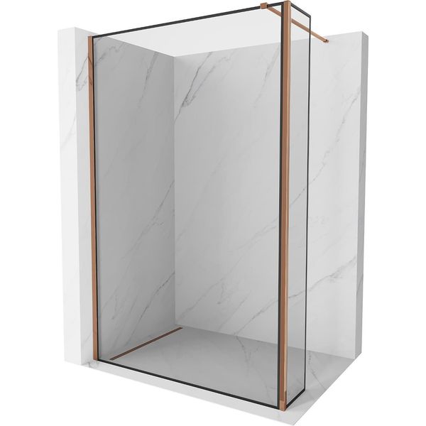 Mexen Kioto Parete Doccia Walk-In 130 X 40 Cm, Cornice Nera, Oro Rosa - 800-130-212-60-70-040-image