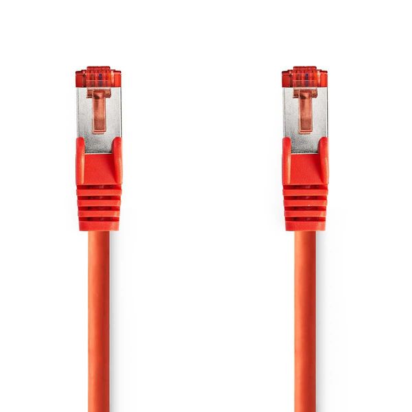 Cavo Di Rete CAT6 | RJ45 Maschio | RJ45 Maschio | S/Ftp | 1,00 M | Rotondo | Lszh | Rosso | Etichetta-image