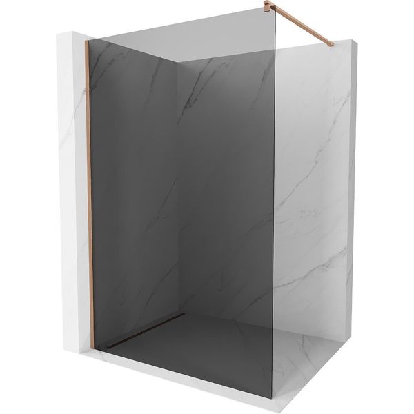 Mexen Kioto Parete Doccia Walk-In 90 X 200 Cm, Grafite 8 Mm, Rame Spazzolato - 800-090-101-65-40-image
