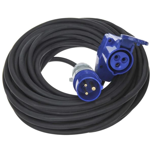 Cavo Prolunga Cee 30M Con Connettore Cee Ad Angolo + Presa Schuko 3X1,5Mm²-image