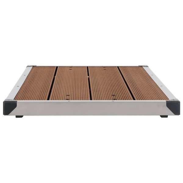Vidaxl Piatto Doccia Da Giardino In Acciaio Inox Wpc 110 X 62 Cm Marrone-image