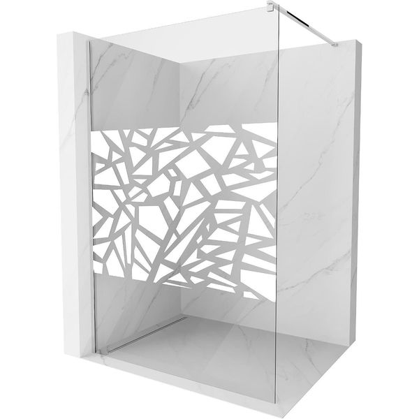 Mexen Kioto Parete Doccia Walk-In 110 X 200 Cm, Motivo Bianco 8 Mm, Cromo - 800-110-101-01-85-image