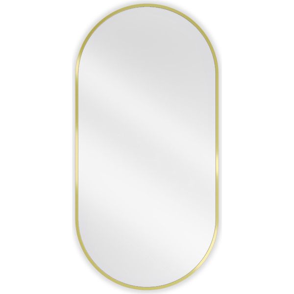 Mexen Loft Specchio Da Bagno Ovale 100 X 50 Cm, Cornice Dorata - 9851-100-050-000-50-image