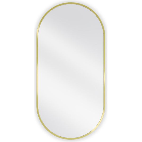 Mexen Loft Specchio Da Bagno Ovale 90 X 45 Cm, Cornice Dorata - 9851-090-045-000-50-image