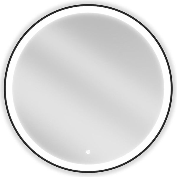 Mexen Esso Specchio Da Bagno Illuminato, Rotondo 80 Cm, Led 6000K, Antiappannamento, Cornice Nera - 9825-080-080-611-70-image