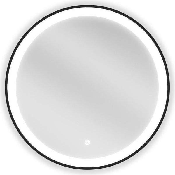 Mexen Esso Specchio Da Bagno Illuminato, Rotondo 60 Cm, Led 6000K, Antiappannamento, Cornice Nera - 9825-060-060-611-70-image