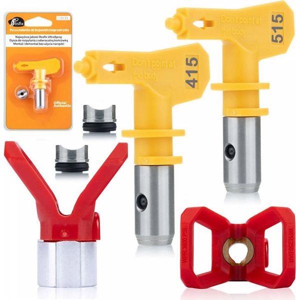 Rosfix Set Ultra Spray 415/515 – Protezione Ugello Di Spruzzatura 7/8” + 2 Ugelli Di Vernice | Per Spruzzatori Di Vernice Airless-image