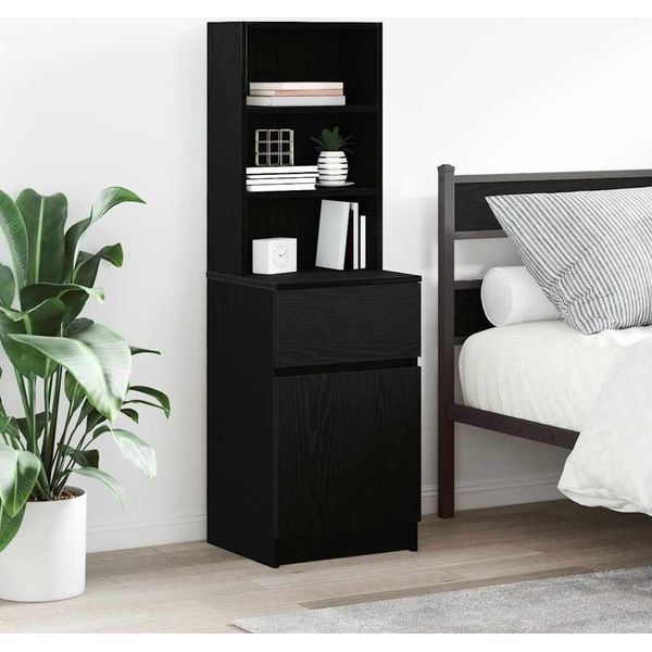 Comodino Elegant Style Nero 39X35X125 Cm Materiale A Base Di Legno - Comodini E Armadi Hommie3696578 1Pacco-image