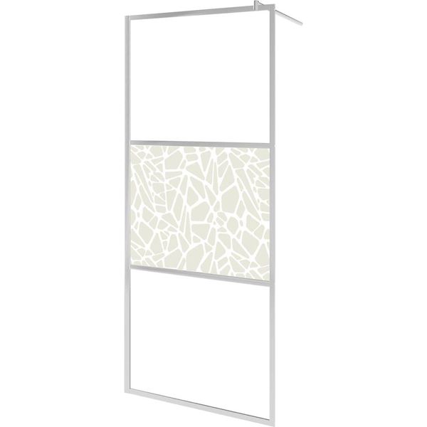 Vidaxl Schermo Doccia Per Cabina Doccia Esg Design Vetro Pietra 90X195 Cm-image