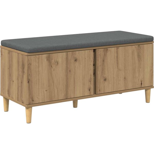 Syfax™ Panca Per Ingresso Con Porta Rovere Artigianale 60 X 38 X 46 Cm-image