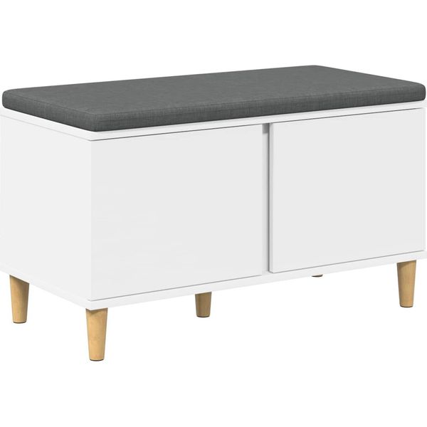 Syfax™ Panca Per Ingresso Con Cuscino Con Porta Bianco 60 X 38 X 46 Cm-image